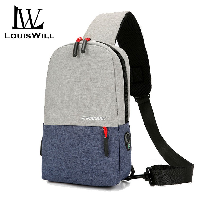 LouisWill Men Cross body Sling Bag Shoulder bag Premium Canvas Multi  Compartment Chest Pack for Casual Travel 2 Colors can choose | Shopee  Philippines