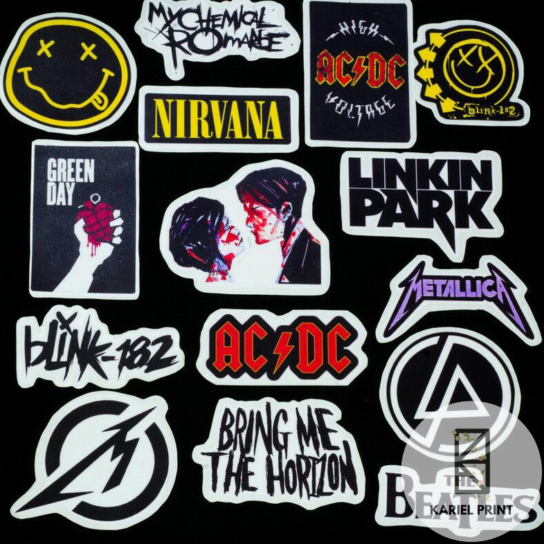 15 pcs Rock Band Stickers Waterproof Laminated Sticker Pack Shopee Philippines