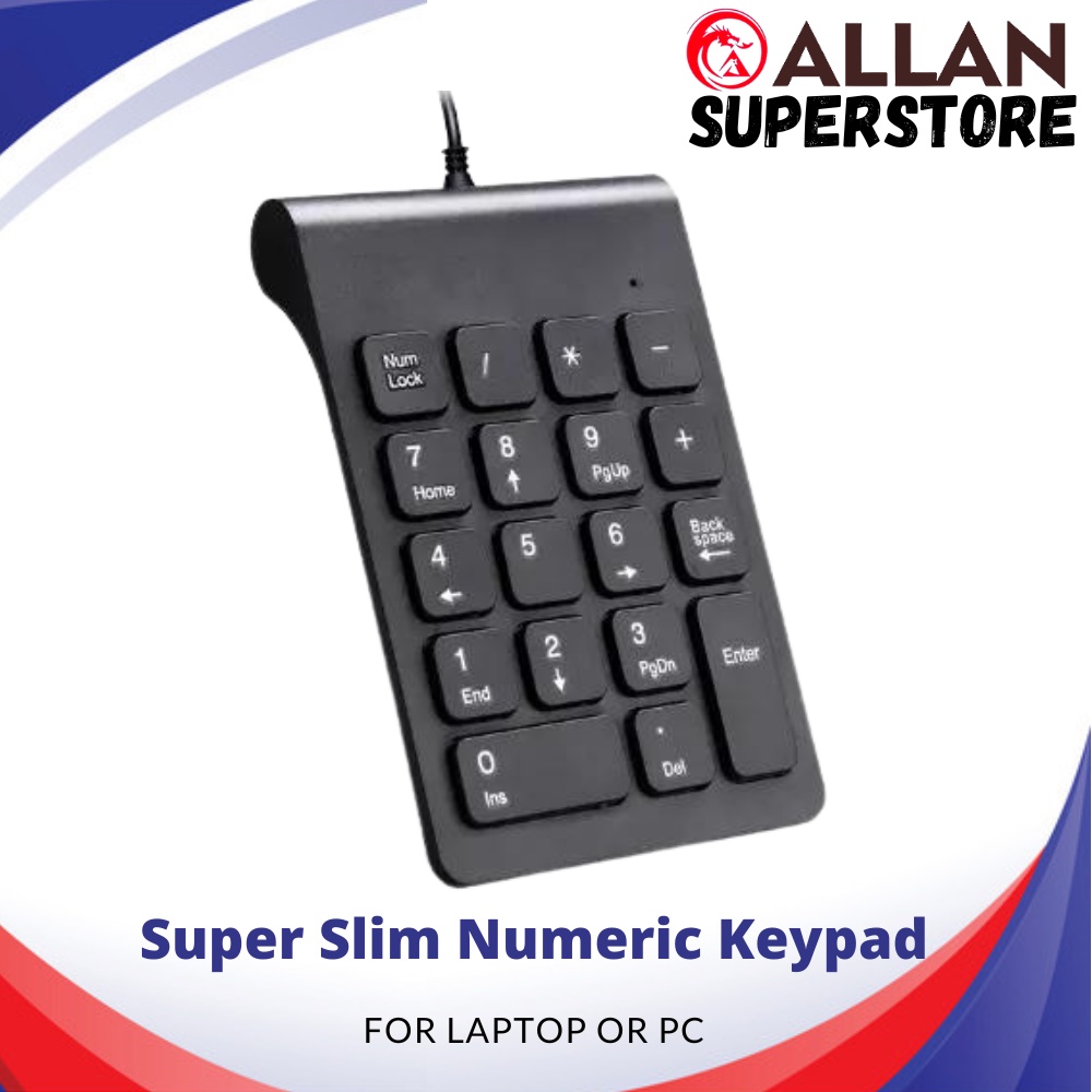 Allan Superstore Wired Extensions Numeric Keypad, Usb Portable Slim