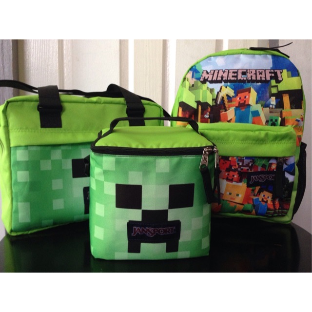 minecraft backpack and lunch bag