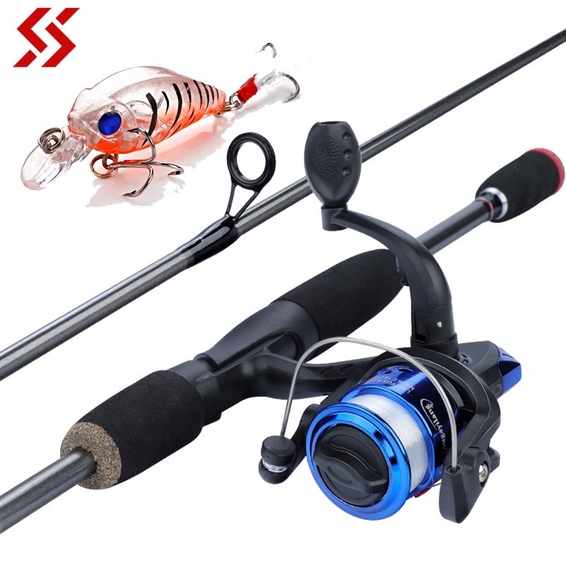 Sougayilang Cheap Fishing Rod Reel Set with Fishing Lure Red Yellow