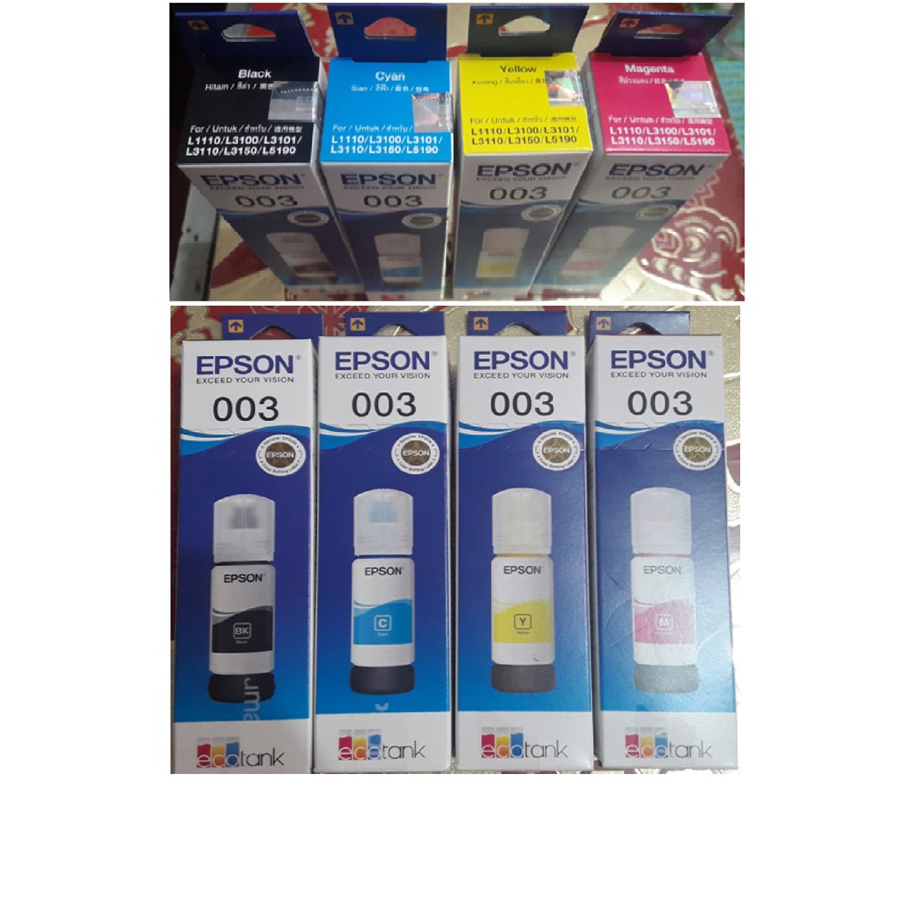 Epson 003 Bottled Ink Black Cyan Magenta Yellow Shopee Philippines 1367