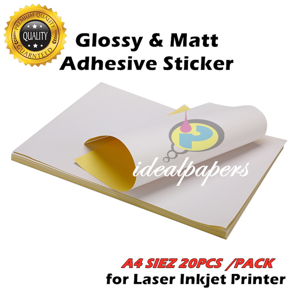 A4 Blank White Glossy Matte Self Adhesive Label Sticker Label Paper For Laser Inkjet Printer Shopee Philippines