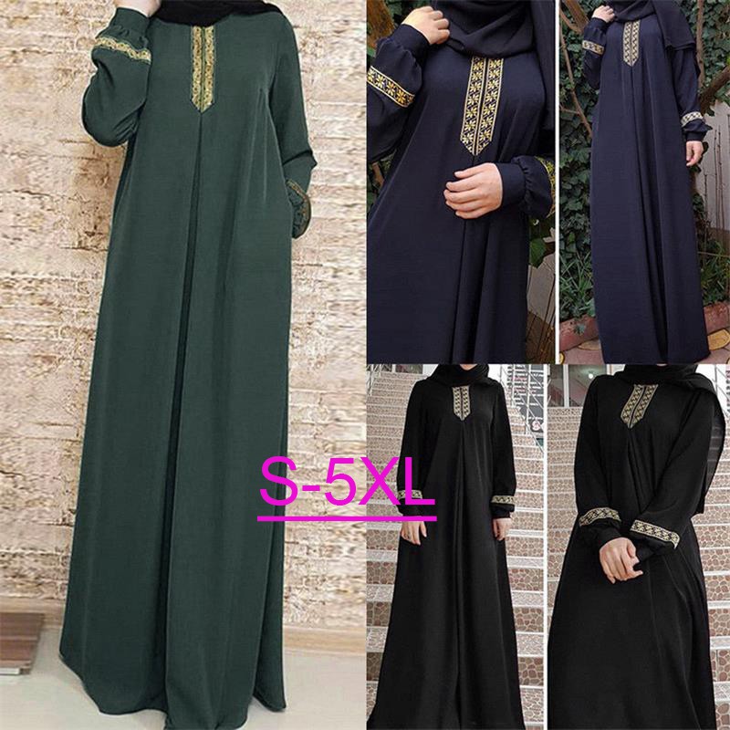 Women Muslim jubah Long Robe Tunic Plus Size Jilbab Maxi Dress Kaftan ...
