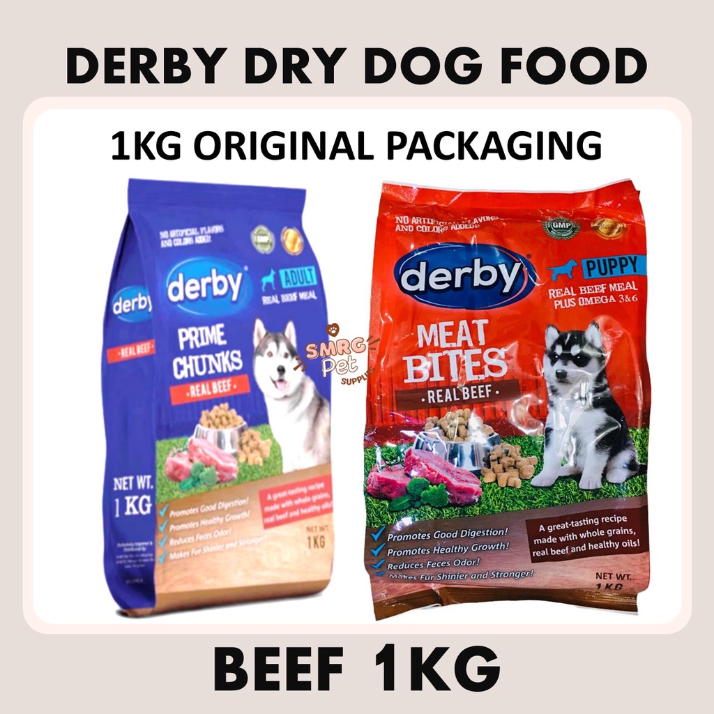 Derby Adult Puppy Dry Dog Food Real Beef 1Kg Original Packaging