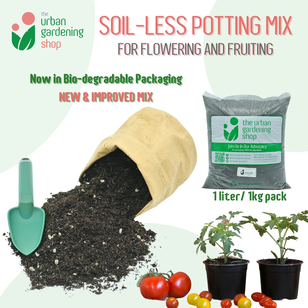 SOILLESS POTTING MIX (1 liter) For Flowering and Fruiting Plants / THE