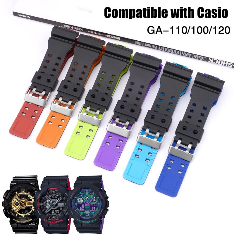 For Casio G-SHOCK GA-100 110 GD-100/110/120 G-8900 GLS-100 Matte Double Color Resin Sport Strap Replacement Watch Band
