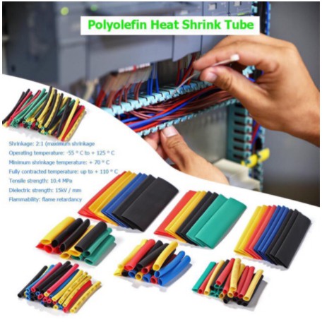 328pcs 164pcs Polyolefin Heat Shrink Tube Wrap Wire Cable Insulated Sleeving Tubing Set