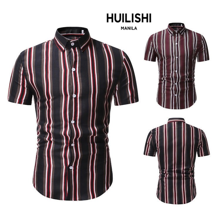 HUILISHI Polo for Men & Boys Stripe Korean Quality | Shopee Philippines
