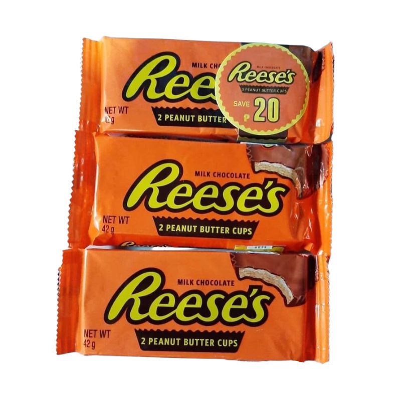 Set of 3 Reese's Milk Chocolate 2 Peanut Butter Cups 42g | Shopee ...