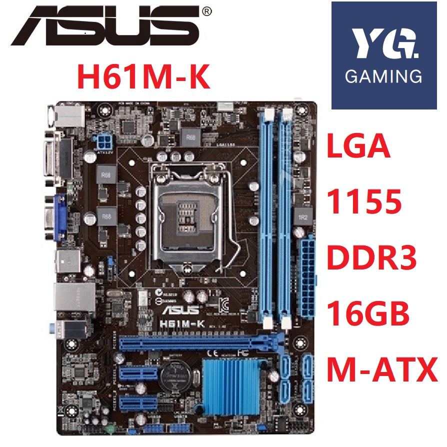 Asus H61m K Desktop Motherboard H61 Socket Lga 1155 I3 I5 I7 Ddr3 16g Micro Atx Uefi Original Used Shopee Philippines