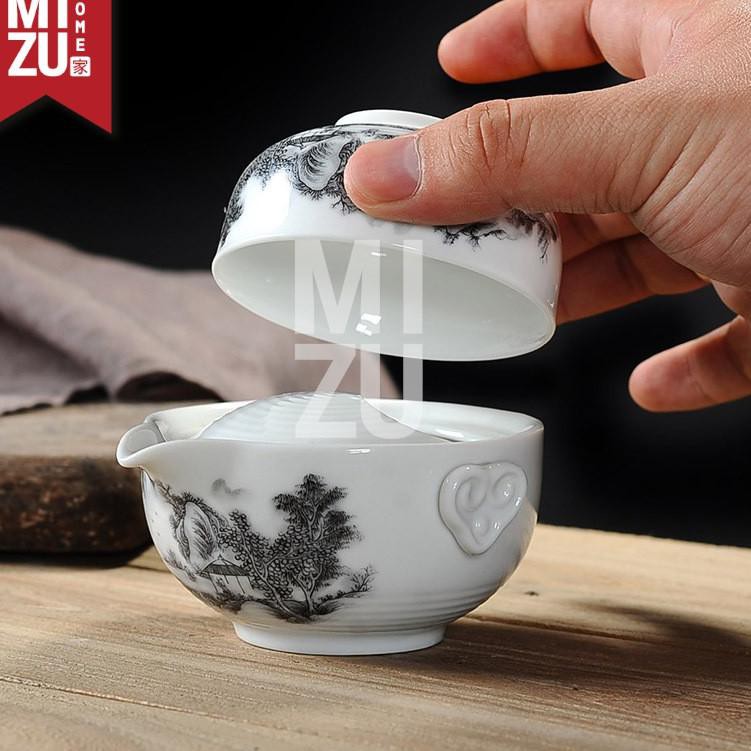 Jq7 YAN-CHA Classic Chinese Tea PORCELAIN Set 1 Teapot 1 Tea Cup Gift ...