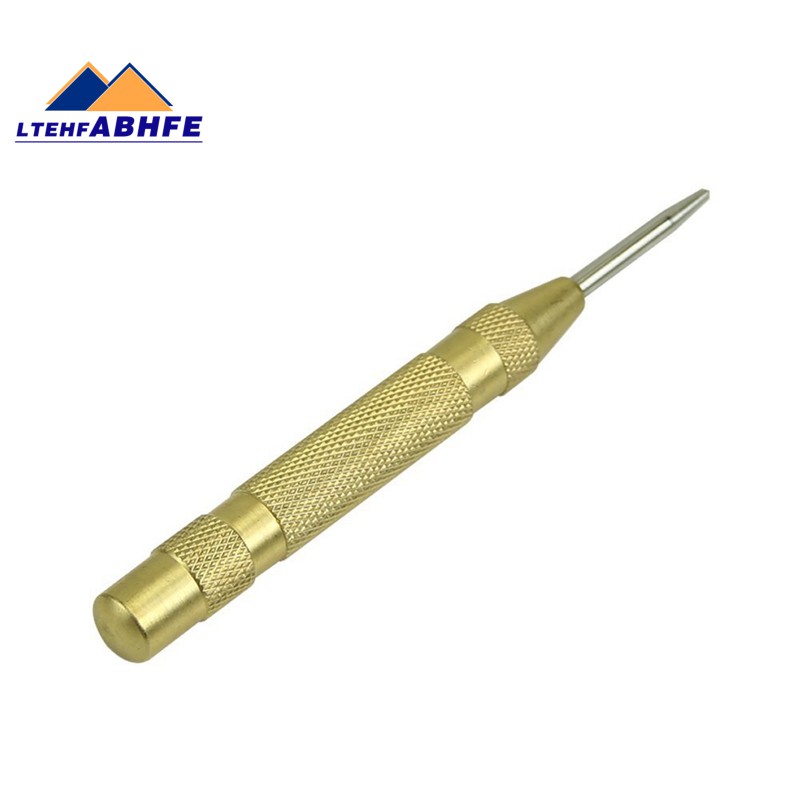 HSS Tip Spring Loaded Automatic Center Punch Tool Adjustable Impact Yellow