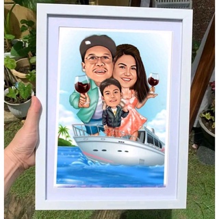 Caricature.Solo,Couple,Family.With.8r.photo.frame #9