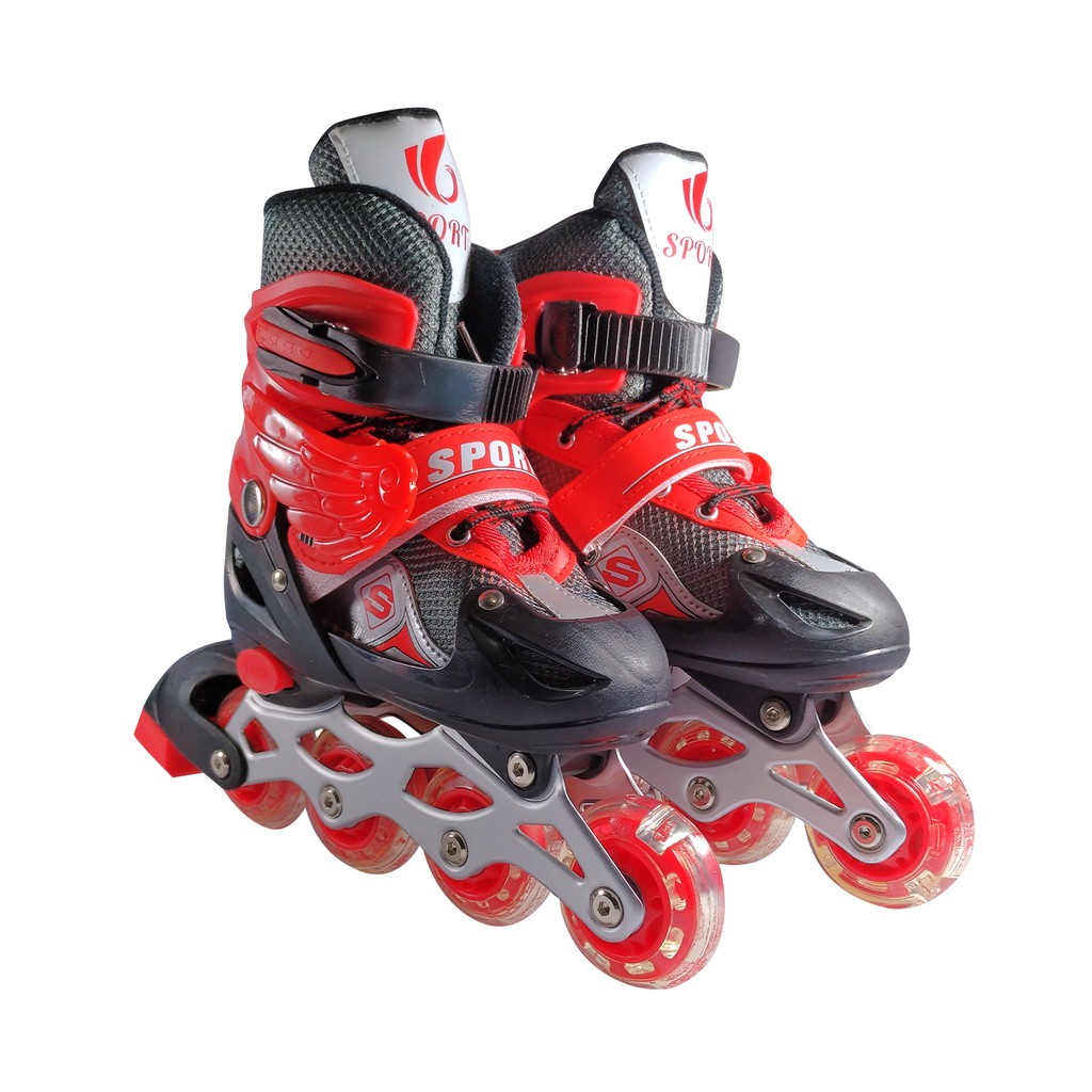Adjustable Inline Skate Roller Skating Shoes Roller Skates (Red