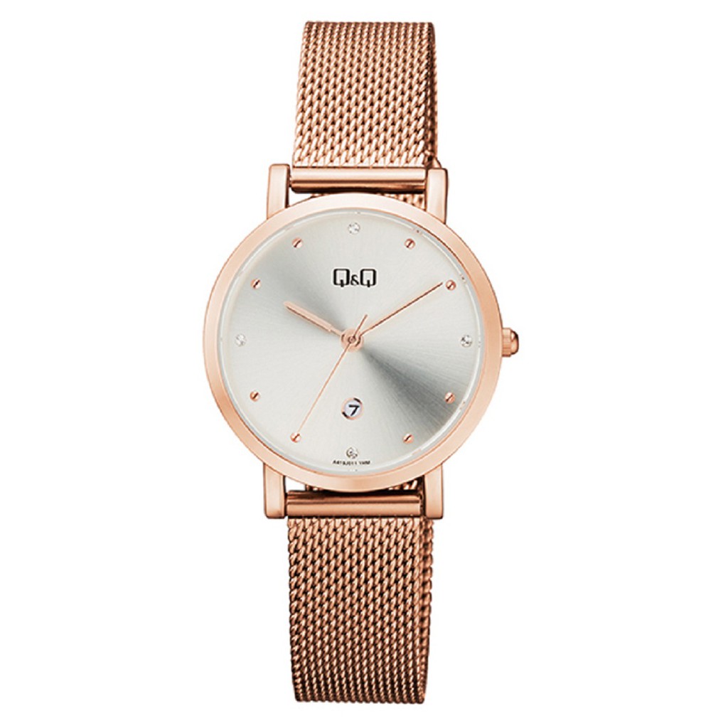Q Q Qnq Qq 19j011y Original Analog Date Display Watch Women S Watches Stainless Strap Shopee Philippines