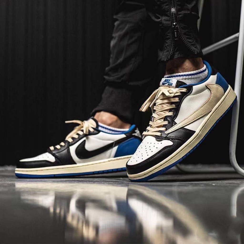Breathable Fashion Sneakers Fragment Design X Travis Scott X Air Jordan 1 Low Cut For Men Shopee Philippines