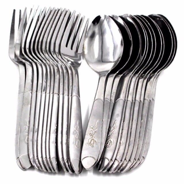 508 Stainless 24Piece Thick Spoon And Fork (Silver) Shopee Philippines