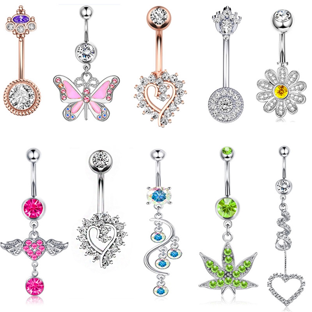 Body Piercing Jewelry Belly Button Ring Cartilage Earring Clip Navel 