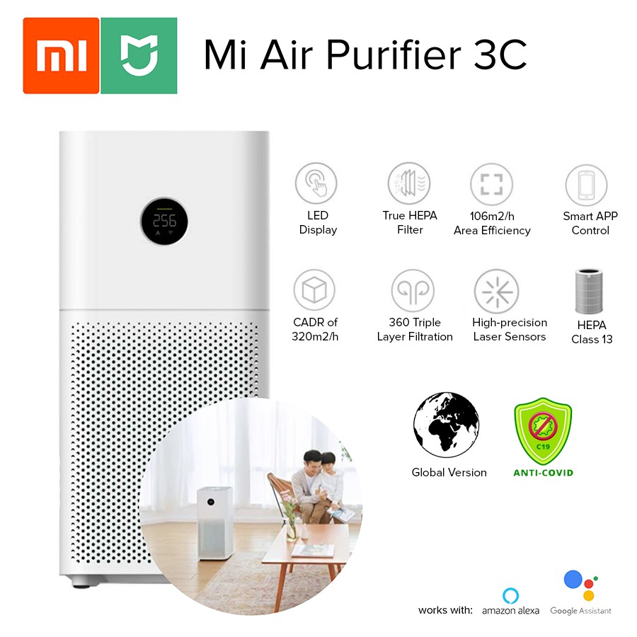 Xiaomi Mi Air Purifier 3C Smart OLED Display Air Purifier with Hepa ...