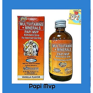 Papi MVP Vanilla Flavored Multivitamins For All Pets. (120ml) syrup