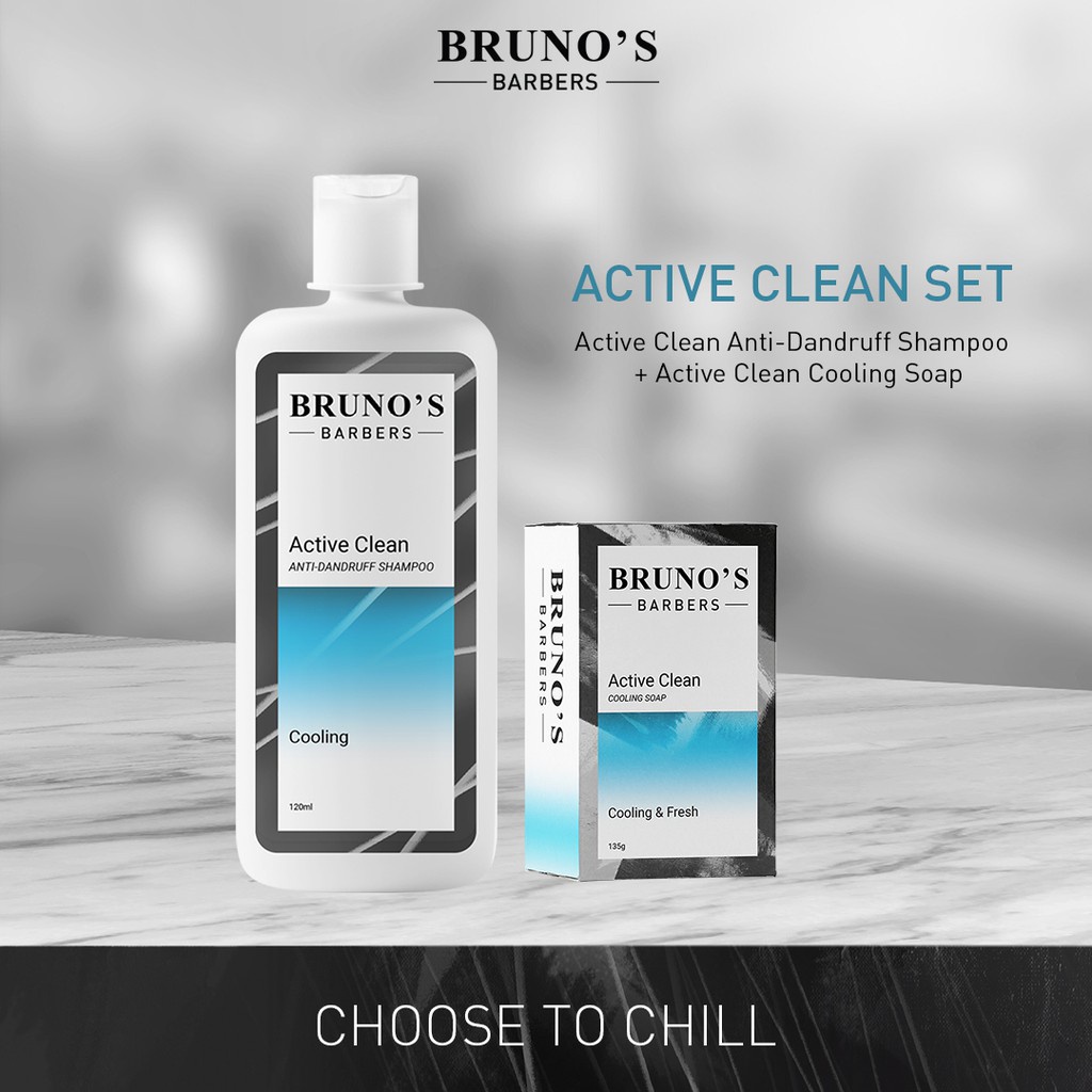Brunos Barbers Active Clean AntiDandruff Shampoo 120 ml + Active Clean