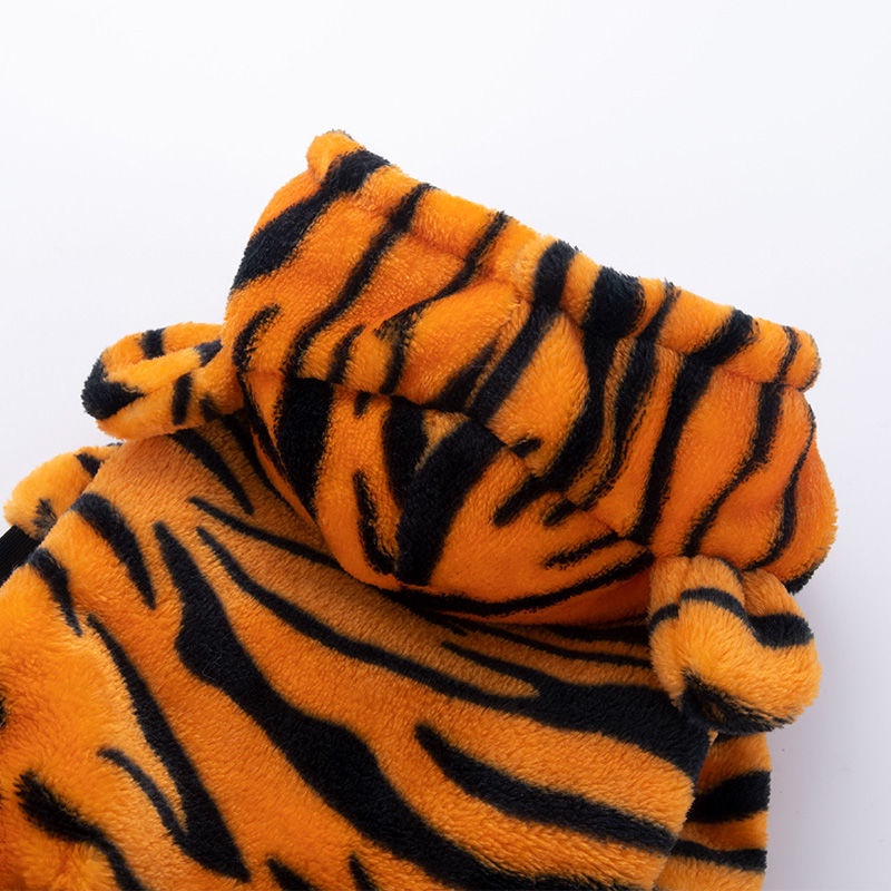 Pet Transformation Tiger Hoodie Coral Fleece Dog Clothes Cats and Dogs Four-legged Clothes #8