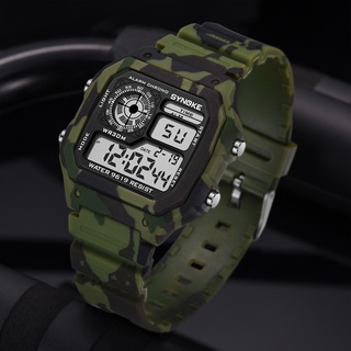 Synoke Digital Watch Camouflage Style G Shock Multifunctional Waterproof 30m for Man and Women Students 9619 #3