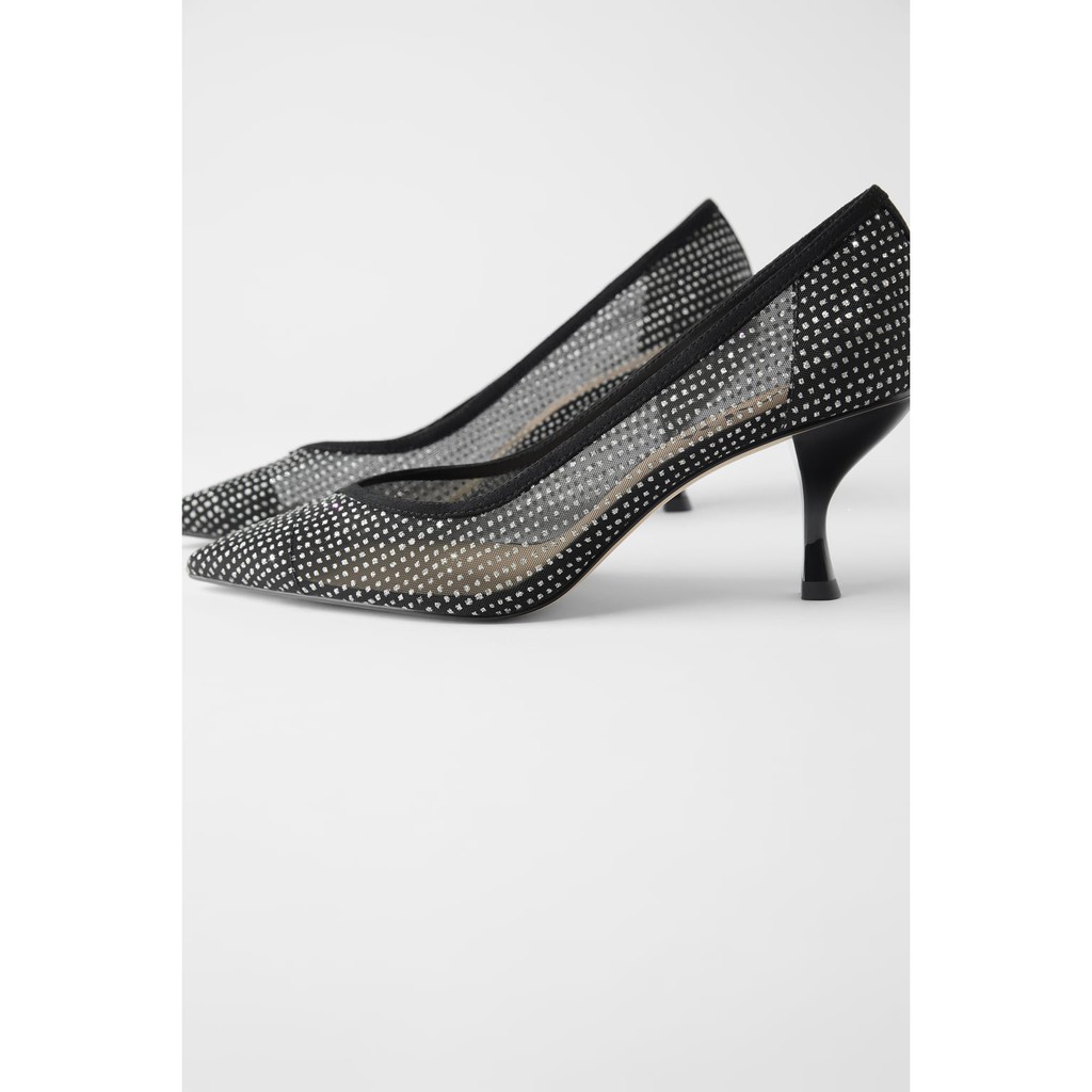 zara glitter heels