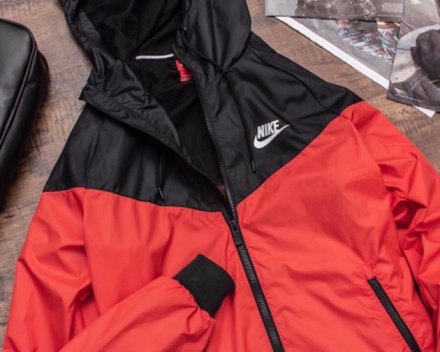 nike windrunner black red