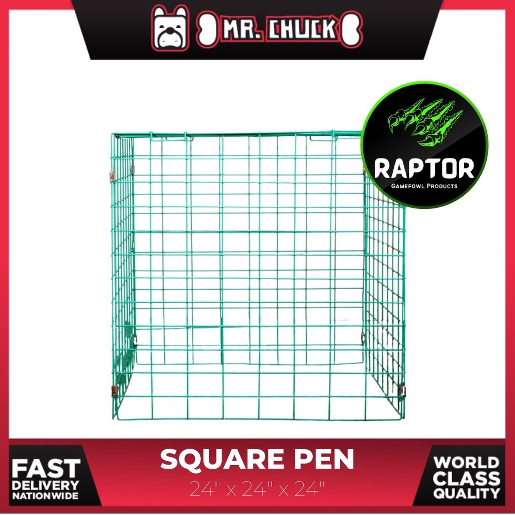 RAPTOR GAME FOWL PRODUCTS - SABONG / WORLD CLASS SQUARE PEN (LARGE) / CHICKEN / ROOSTER / MANOK CAGE #2