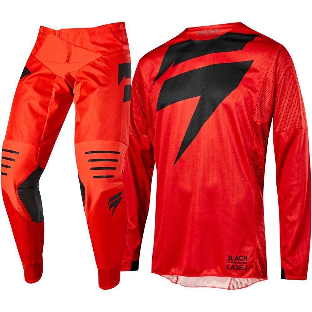 red and black dirt bike gear