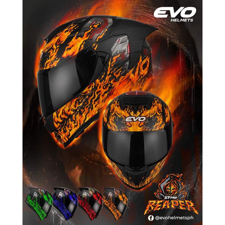 Evo Gt Pro Reaper Full Face Dual Visor Helmet Shopee Philippines