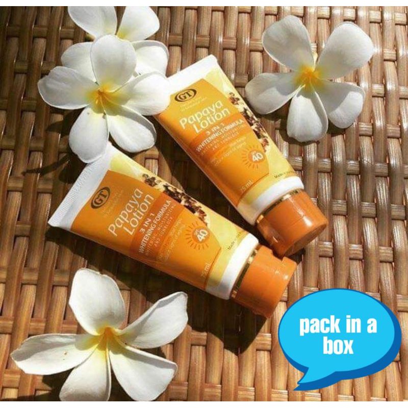 ORIGINAL GT Papaya Lotion with COLLAGEN and Sunblock SPF40 ,Whitening and Moisturizing