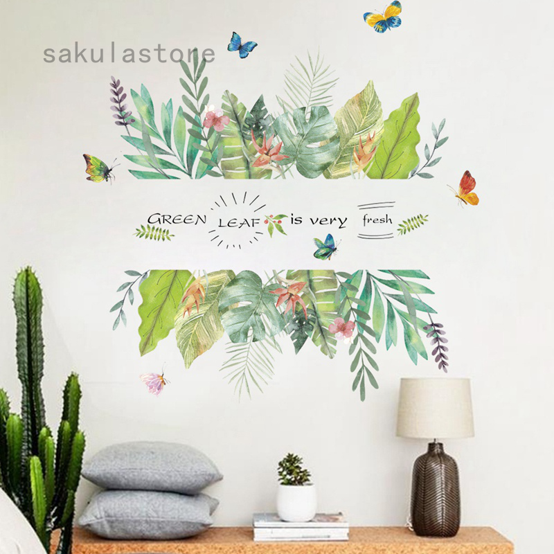 Green Leaves Wall Sticker Home Decoration For bedroom/living room DIY Removable
