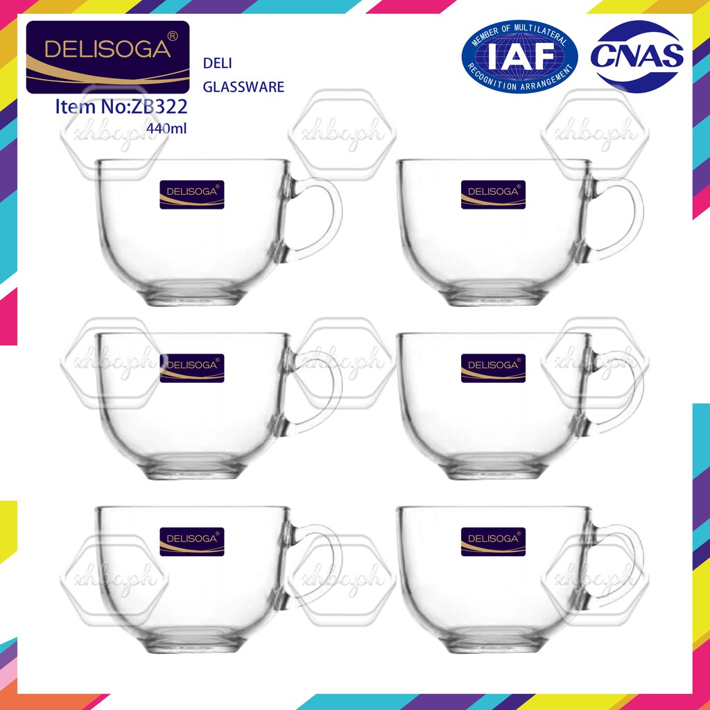 Deli Delisoga ️Glassware Glass Transparent Drinking Set 6pcs Milk tea cup coffee cup ZB322 ...