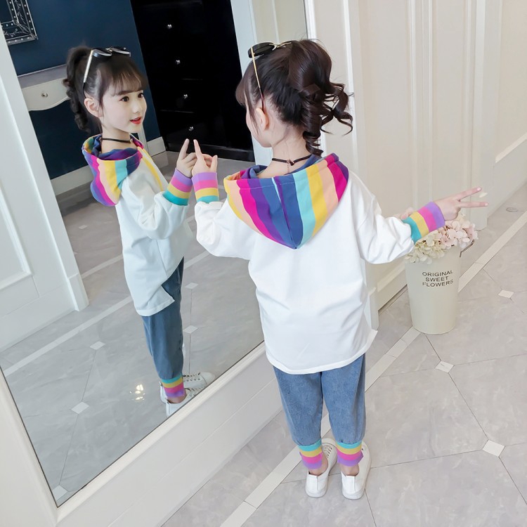 denim rainbow two piece