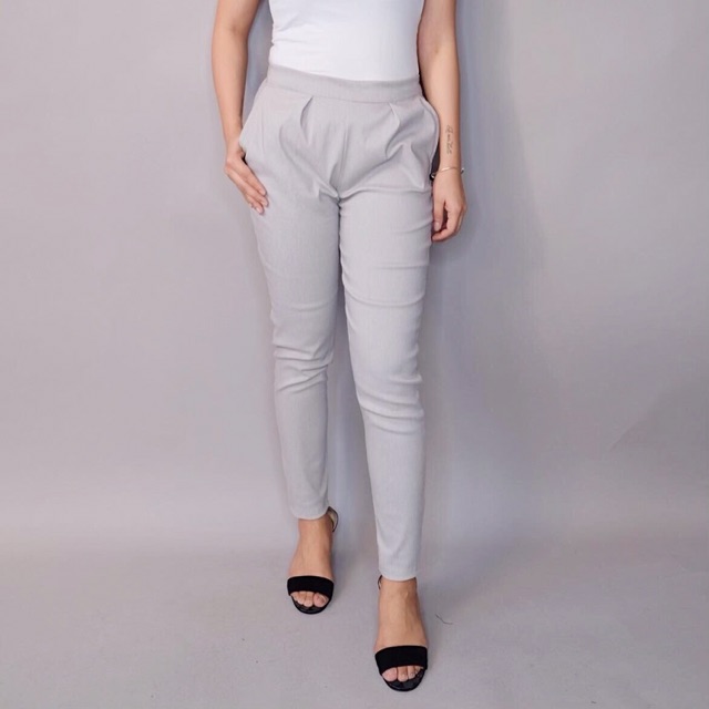 grey high waisted pants