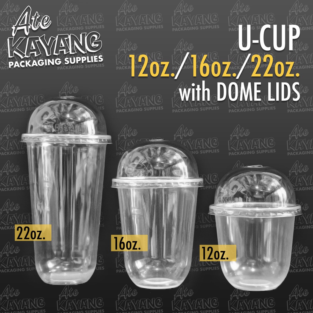 ON HAND Plastic U Cup 12oz/16oz/22oz, WITH LIDS [50pcs] for Milktea