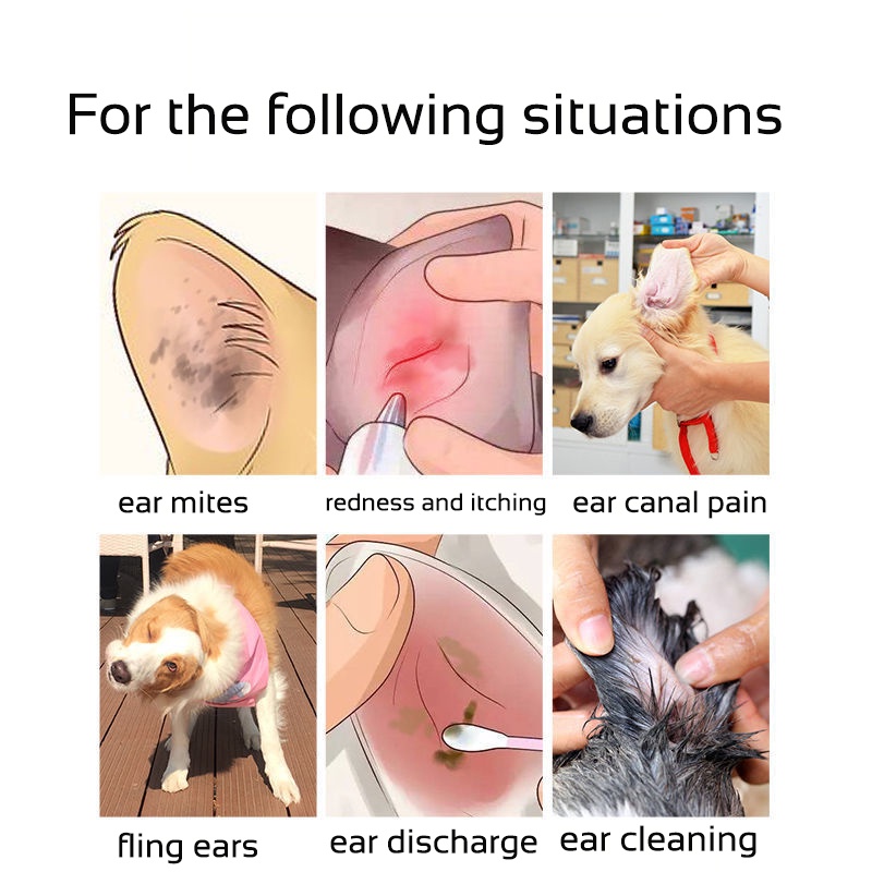 Pet Ear Drops Solution for Infection Treatment Cat Dog Ear Remove Mites and Odor Cat Dog Ear Cleaner #2