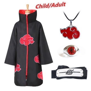 Anime Naruto Akatsuki Uchiha Itachi Cosplay Costume Halloween Party Costumes Child Adult Cloak Cape