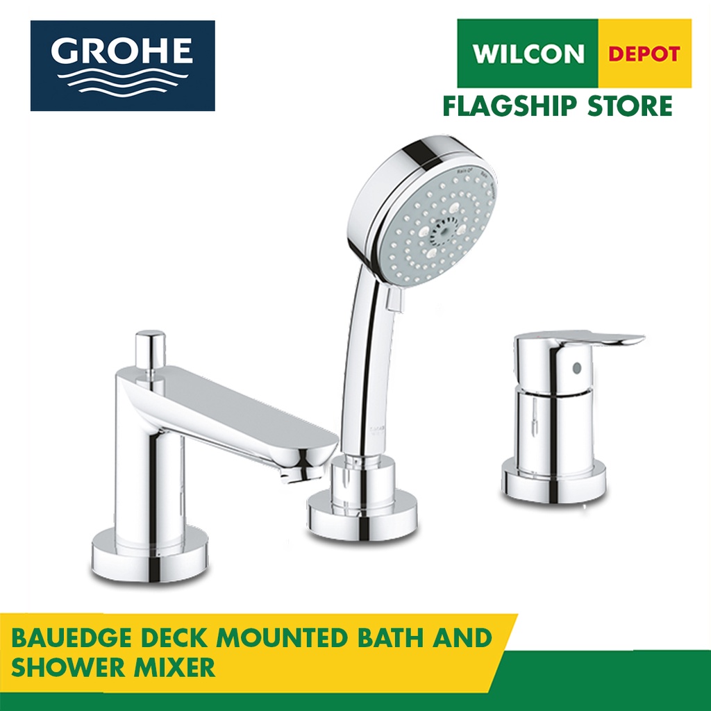 GROHE BauEdge One Hand Mixer Deck Mounted Bath 3 Hole and Bathroom