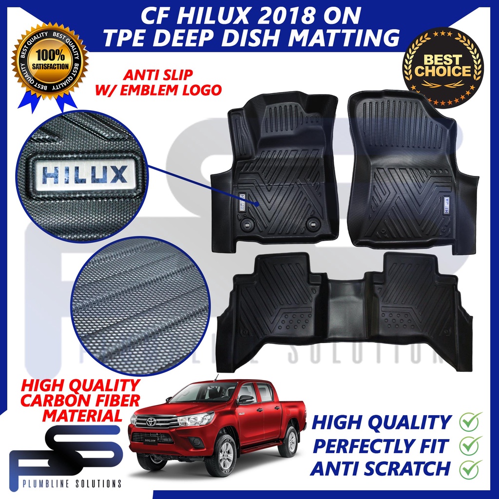 TPE Carbon Fiber Car Deep Dish Matting for Toyota Hilux Conquest
