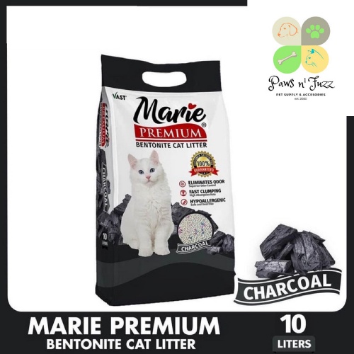 Marie Premium Bentonite Cat Litter Sand 10 Litter ( 8 Kgs) Charcoal