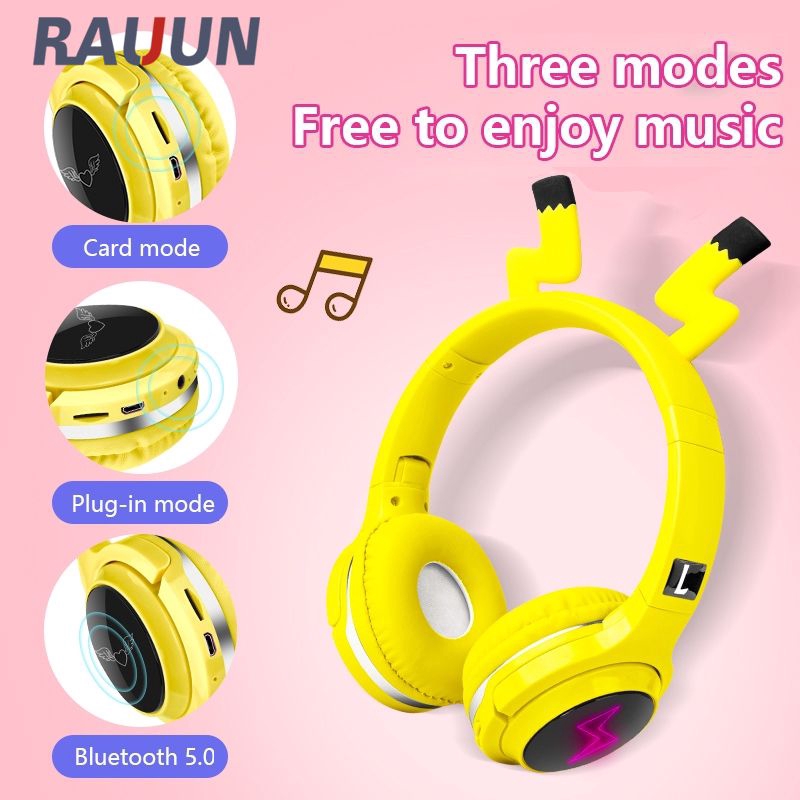 【Ready Stock】 Headset Bluetooth Headset Pikachu Anime Cartoon Wireless