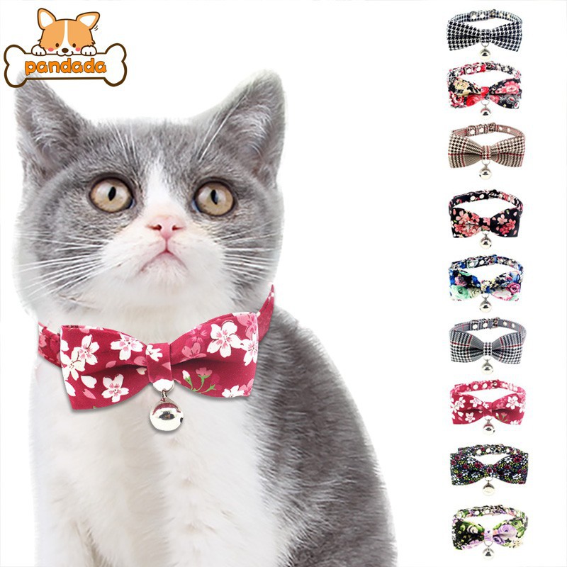 Pet Dogs Cats Bow Knot Princess Necklace Adjustable Collar With