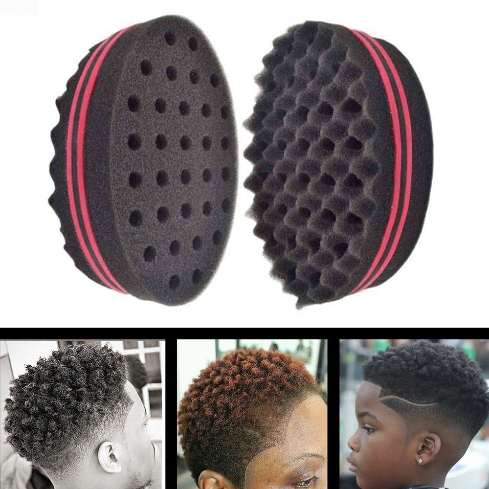 Double Sided Barber Hair Brush Sponge Twist Curl Coil Tool