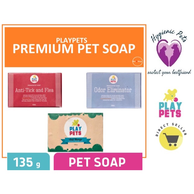 Play Pets SOAP (135g) [Anti-Tick & Flick/Anti-Mang/Odor Eliminator]