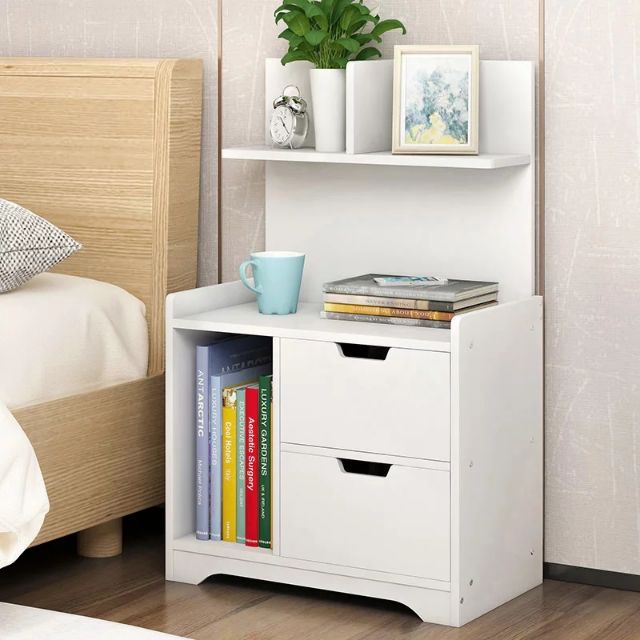 Elba Tall Side Table With Drawers And Shelves Shopee Philippines