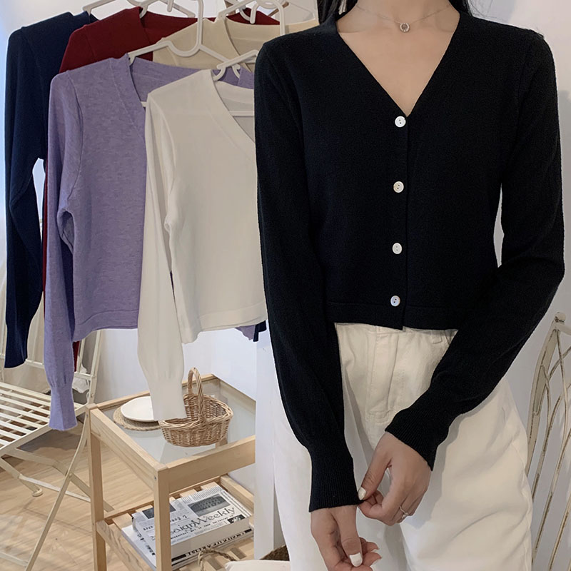 v neck cardigan sweater